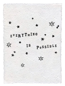 Everything Is Possible - Handmade Paper Print 12x16