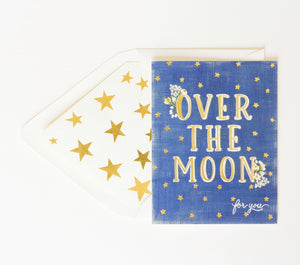 Over the Moon for You - Congratulations Card