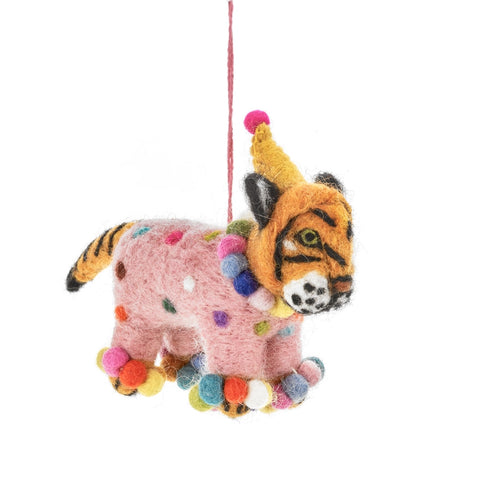 Fiesta Tiger - Handmade Felt Ornament