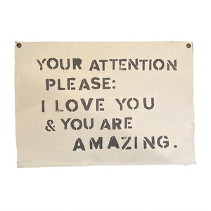 Your Attention Please - Hand Painted Wall Hanging