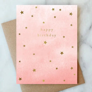 Soft Blush Stars - Birthday Card