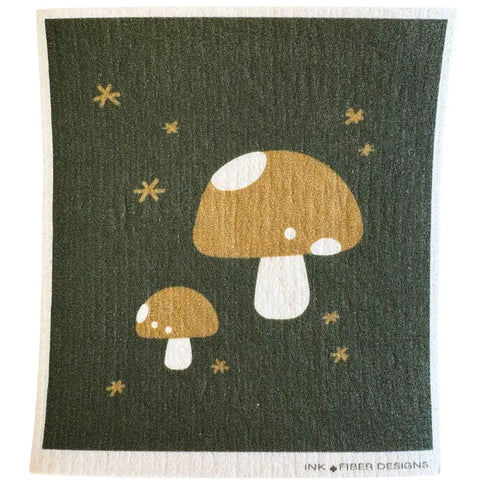 Green Mushroom - Swedish Dishcloth