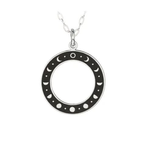 Solar Eclipse Cut-Out Round - Necklace