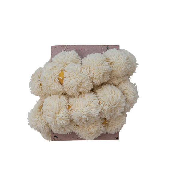 Cream + Yellow PomPoms - 72in Garland