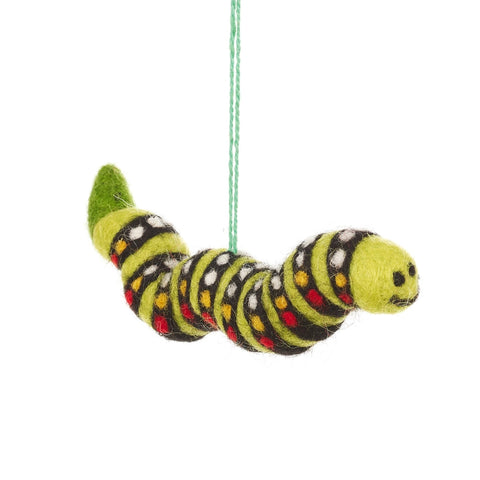 Carl The Caterpillar - Handmade Felt Ornament