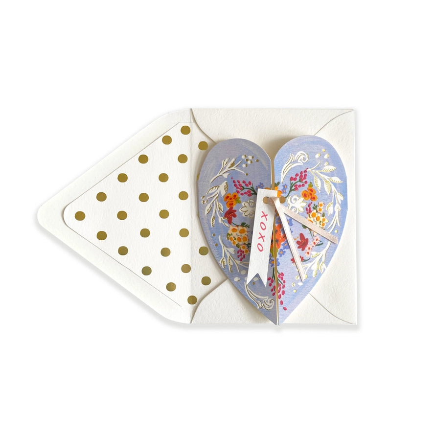 Xoxo Blue Heart - Love Card