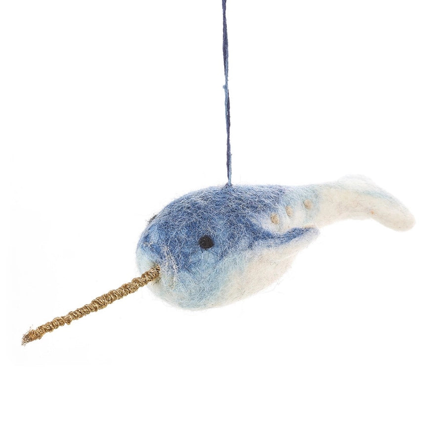 Narwhal - Handmade Felt Ornament