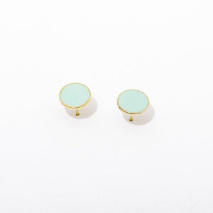 Teal Circle Post Earrings