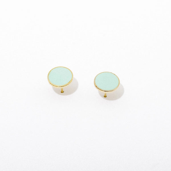 Teal Circle Post Earrings