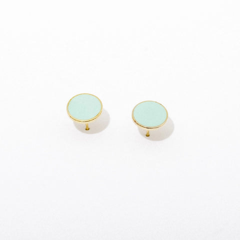 Teal Circle Post Earrings