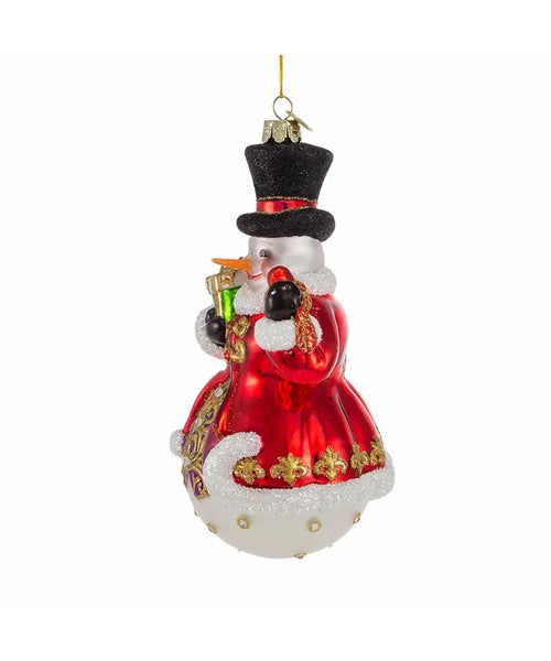 Glass Snowman with Top Hat - Bellissimo Ornament