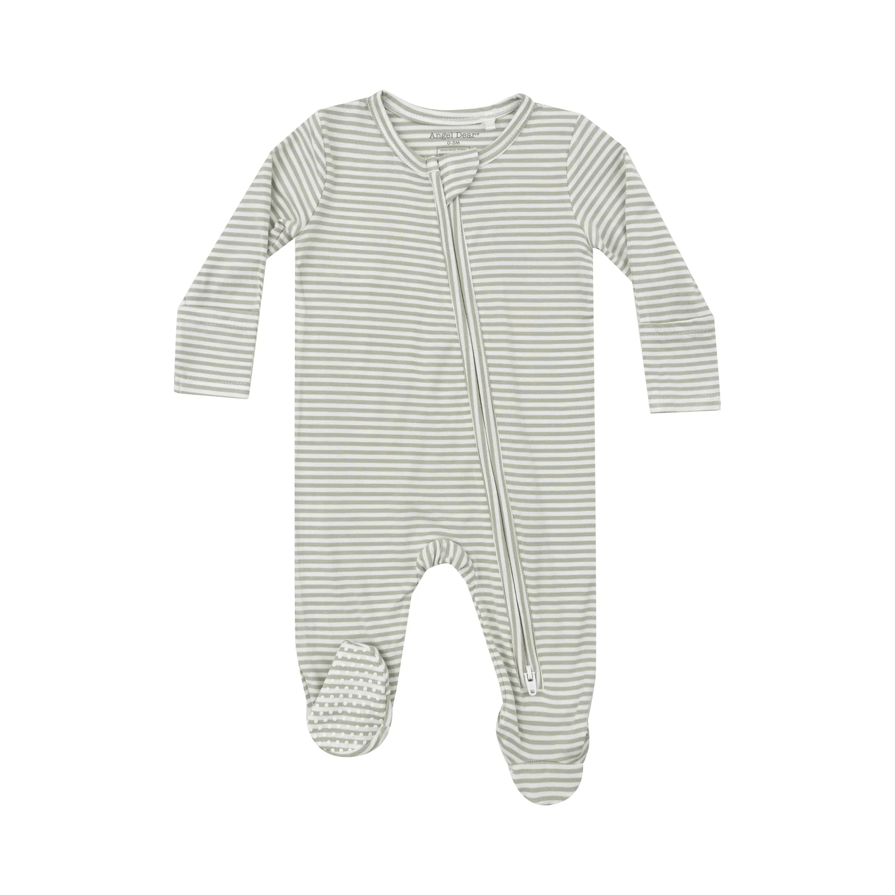 2-Way Zipper Footie - Desert Green Stripe