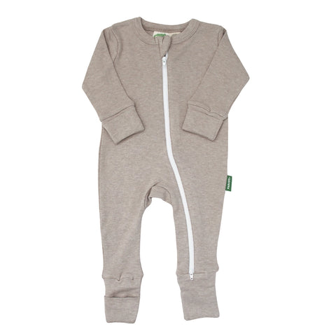 2 Way Zip Romper - Fawn Melange