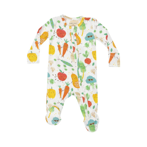 2-Way Zipper Footie - Fall Veggies