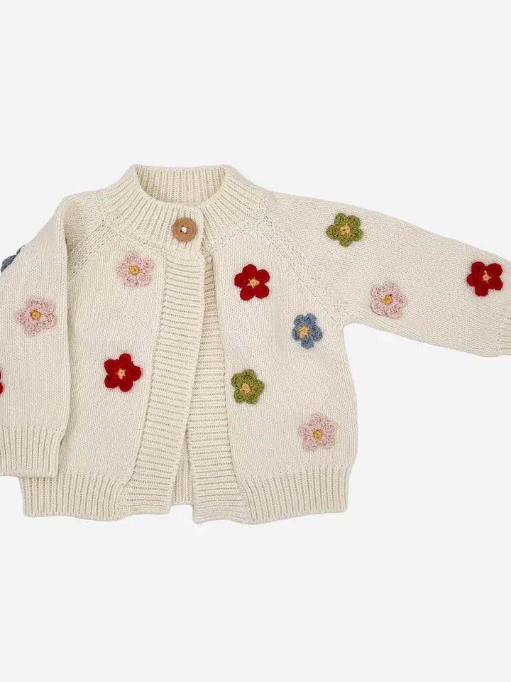 Cotton Flower Cardigan - Multi