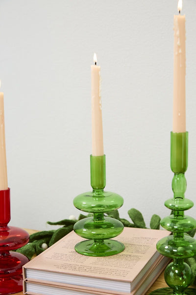 Wizard Candlestick - Green 6.75in