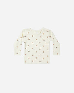 Pointelle Long Sleeve Tee - Rose Fleur