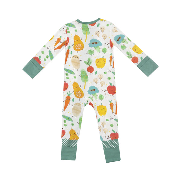 2-Way Zipper Romper - Fall Veggies