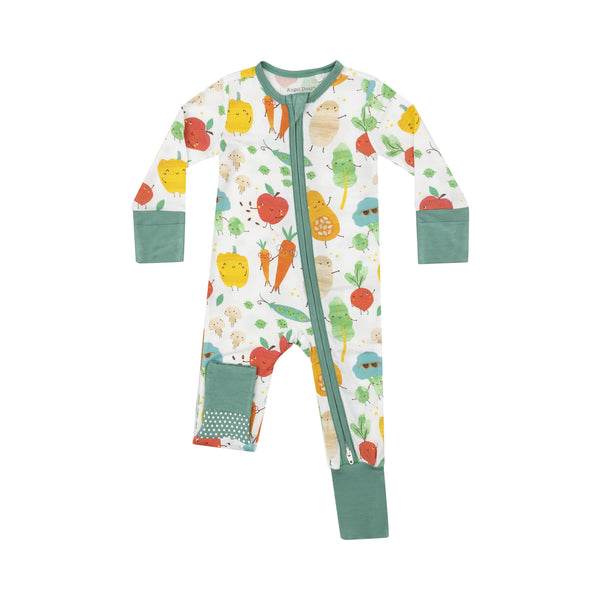 2-Way Zipper Romper - Fall Veggies