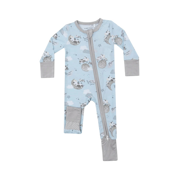 2-Way Zipper Romper - I Love You To The Moon Cows