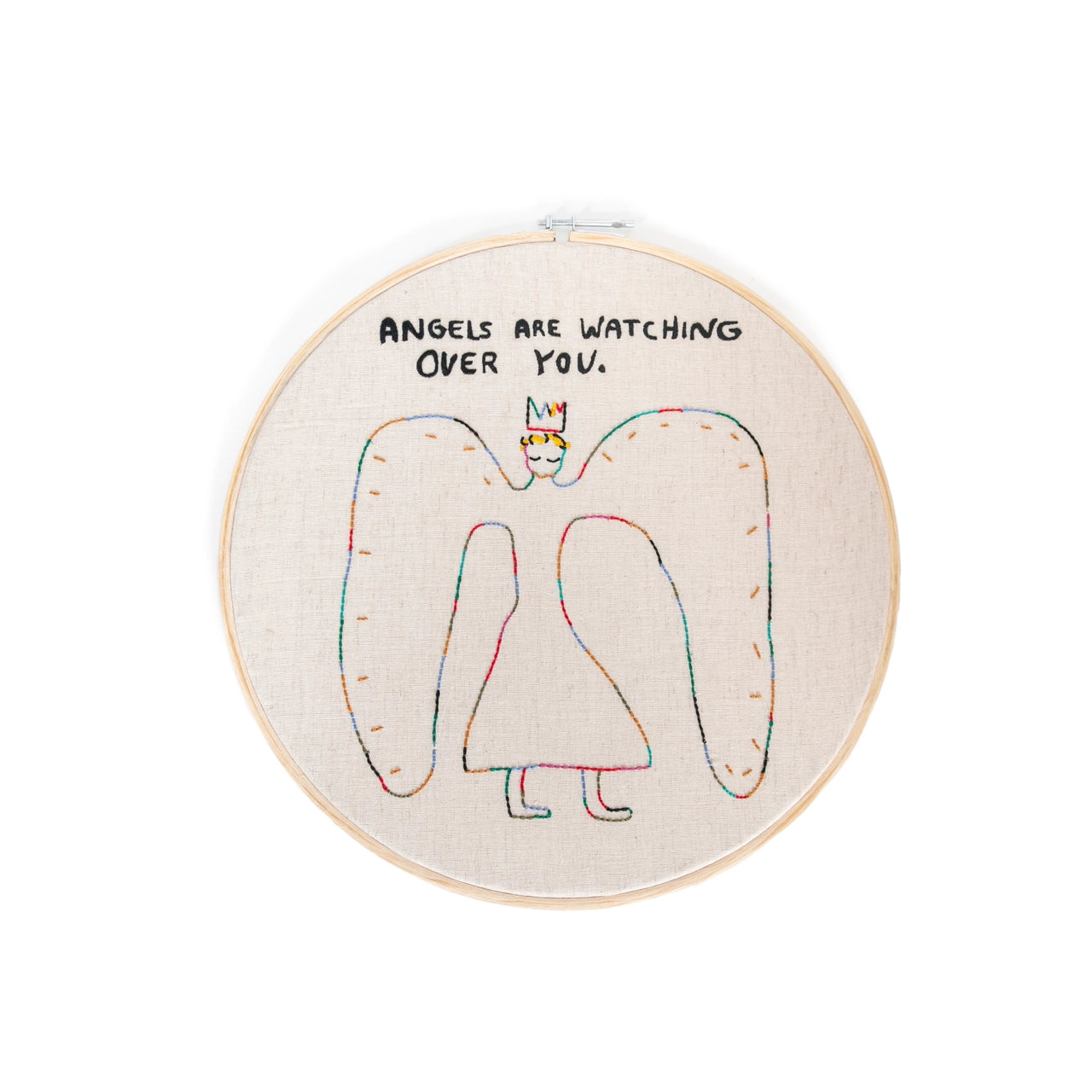 Angels Are Watching - Embroidery Hoop