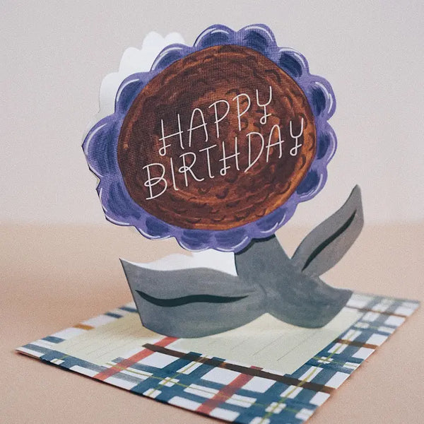 Birthday Die Cut Flower - Birthday Card