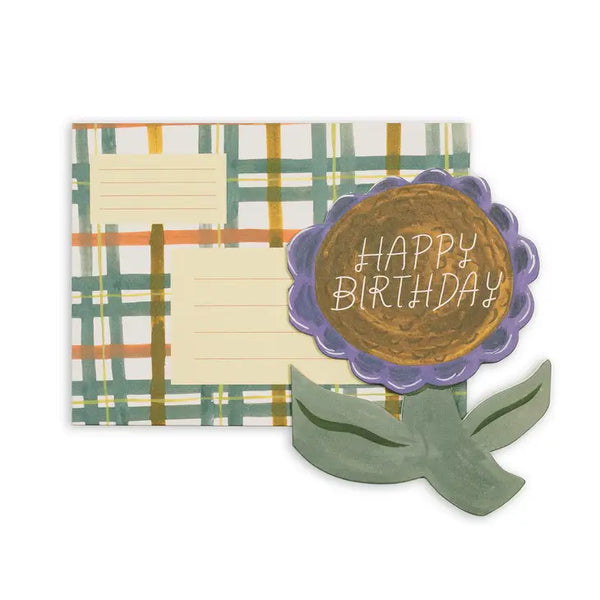 Birthday Die Cut Flower - Birthday Card