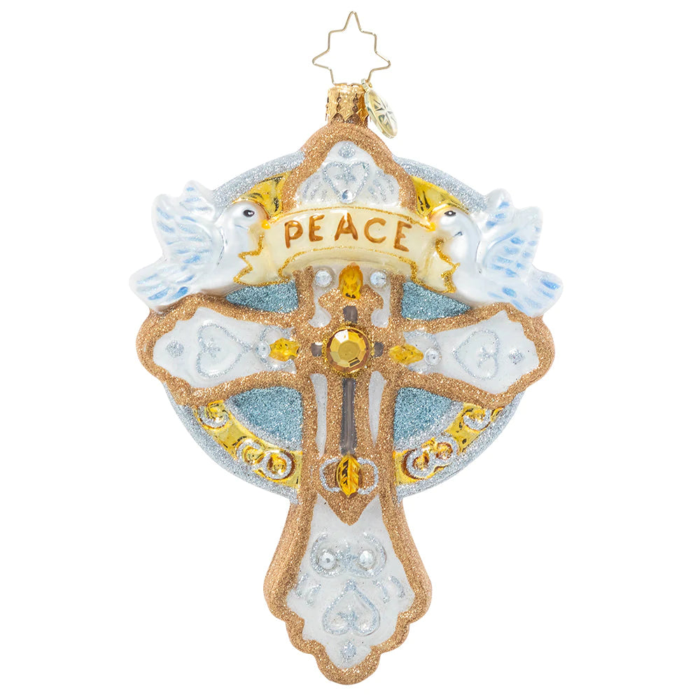 Golden Cross of Peace - Ornament