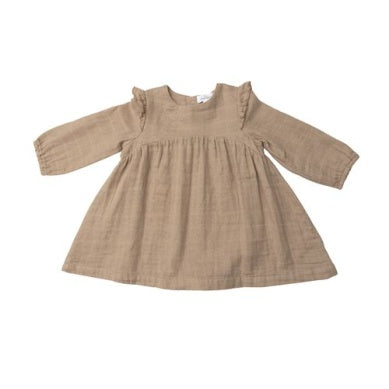 Nougat - Shoulder Ruffle Dress