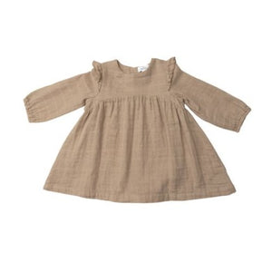 Nougat - Shoulder Ruffle Dress