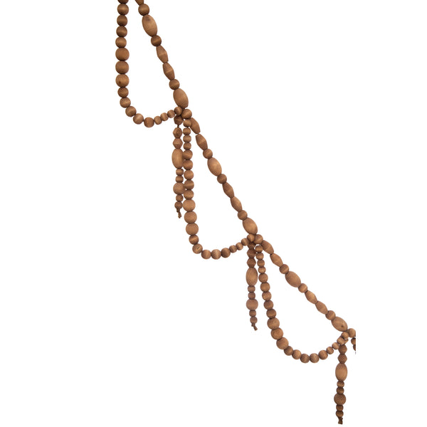 Paulowina Wood Swag Bead - 72in Garland