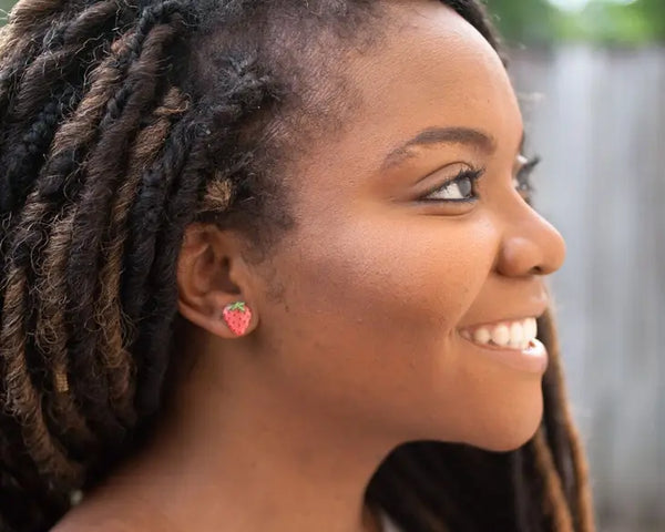 Strawberry Fruit - Stud Earrings