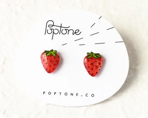 Strawberry Fruit - Stud Earrings